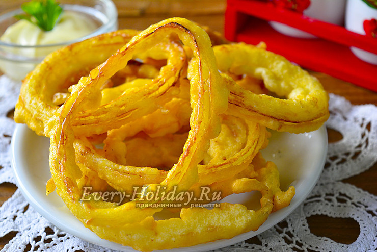 Луковые кольца в кляре